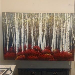 Red birch trees acrylic art from Pier One Imports